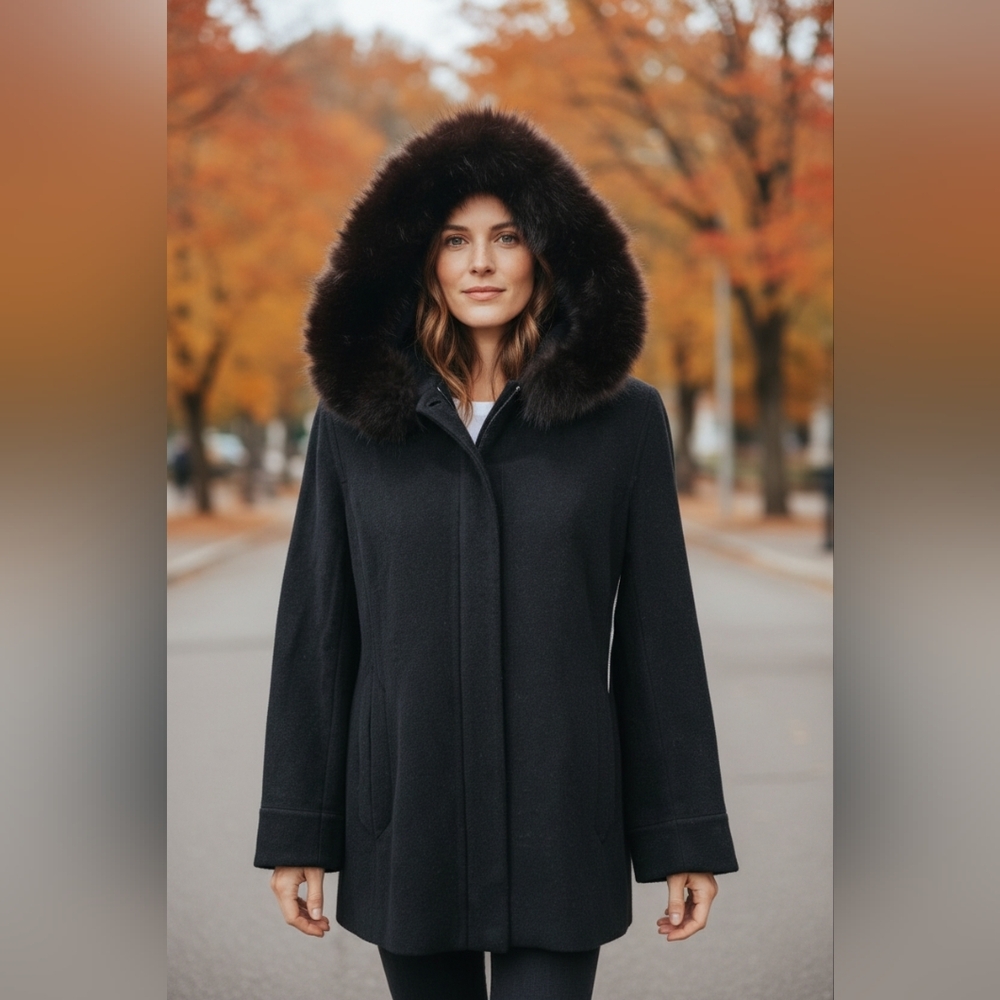Forecaster Platinum Fox Black Wool Blend Jacket